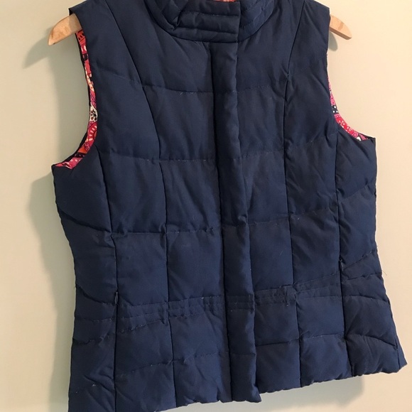 Lilly Pulitzer Reversible Navy Mave Puffer Vest - Picture 4 of 13